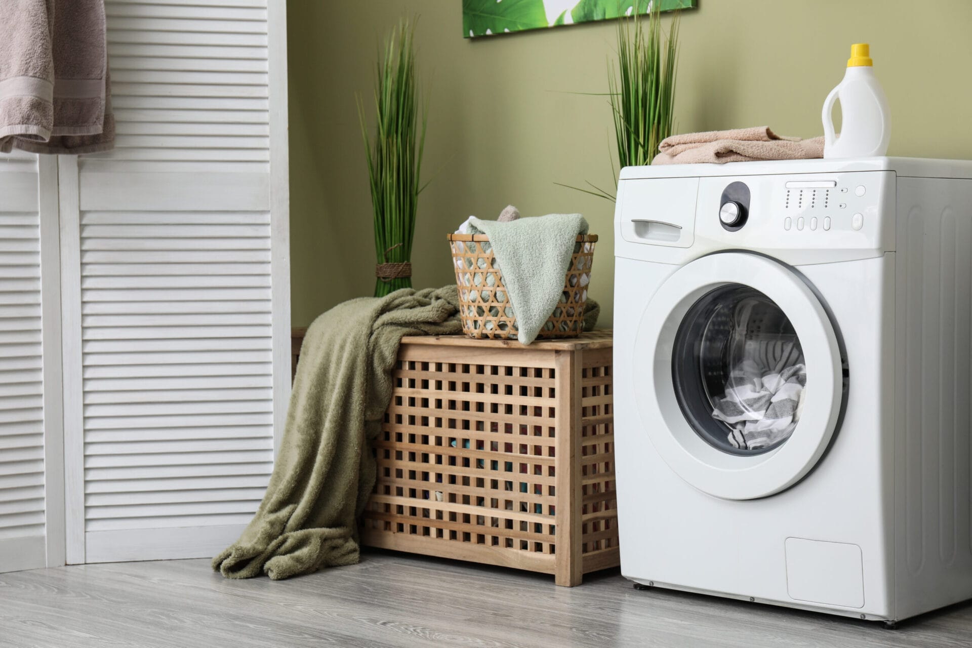 Washing machine with a drain pan