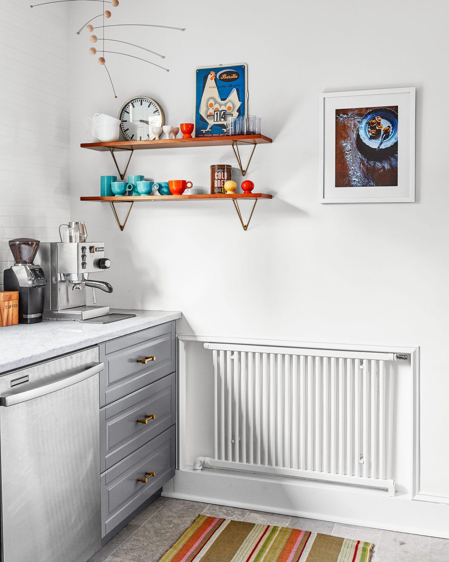a tucked radiator on a wall that has been bleeded
