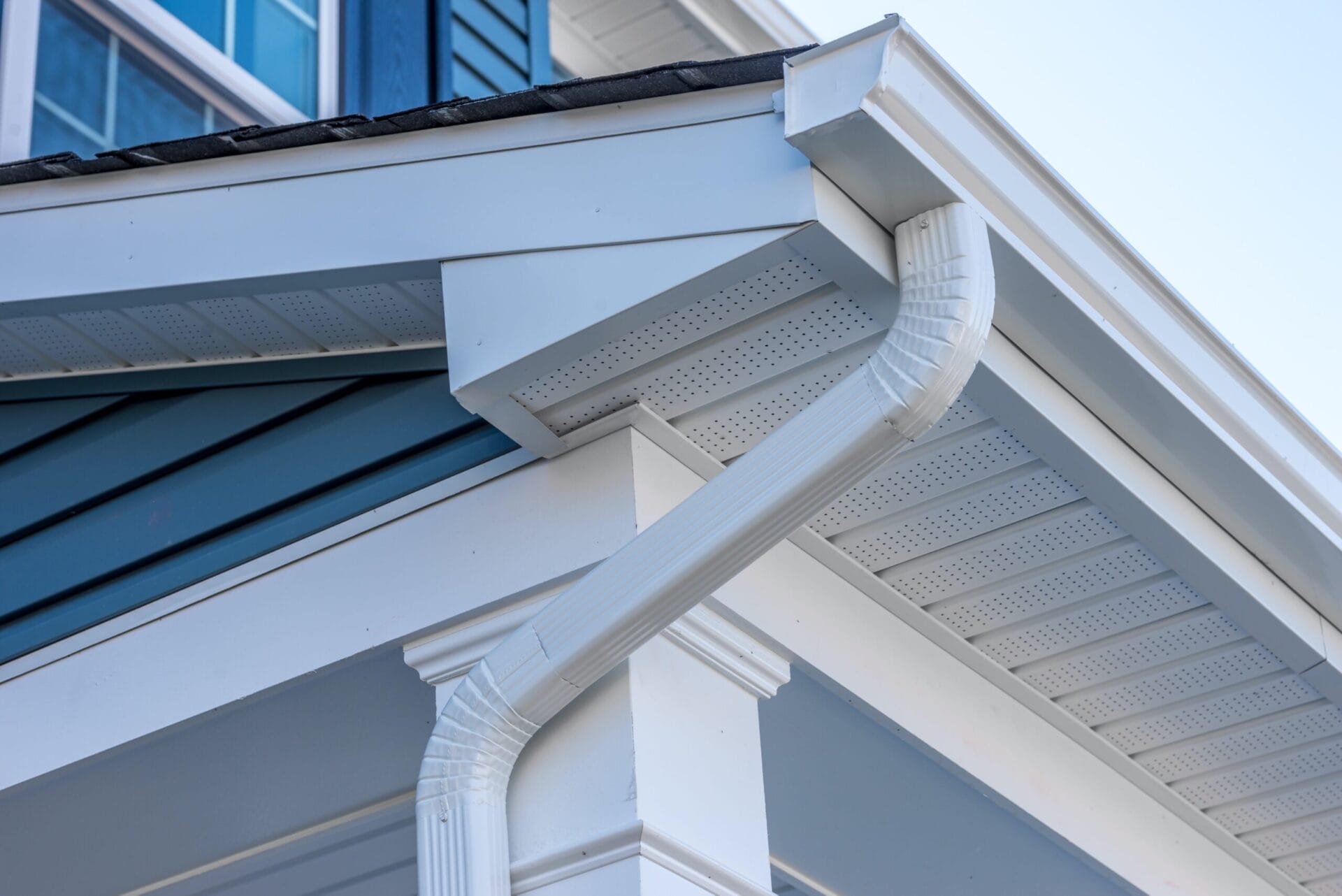 White K-style gutters on a house.