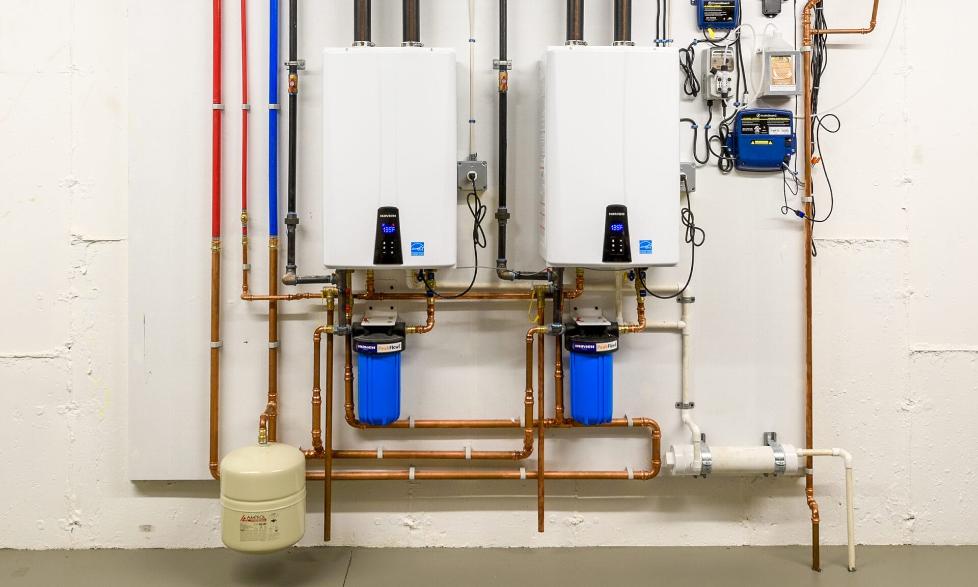 tankless water heater in a farmhouse