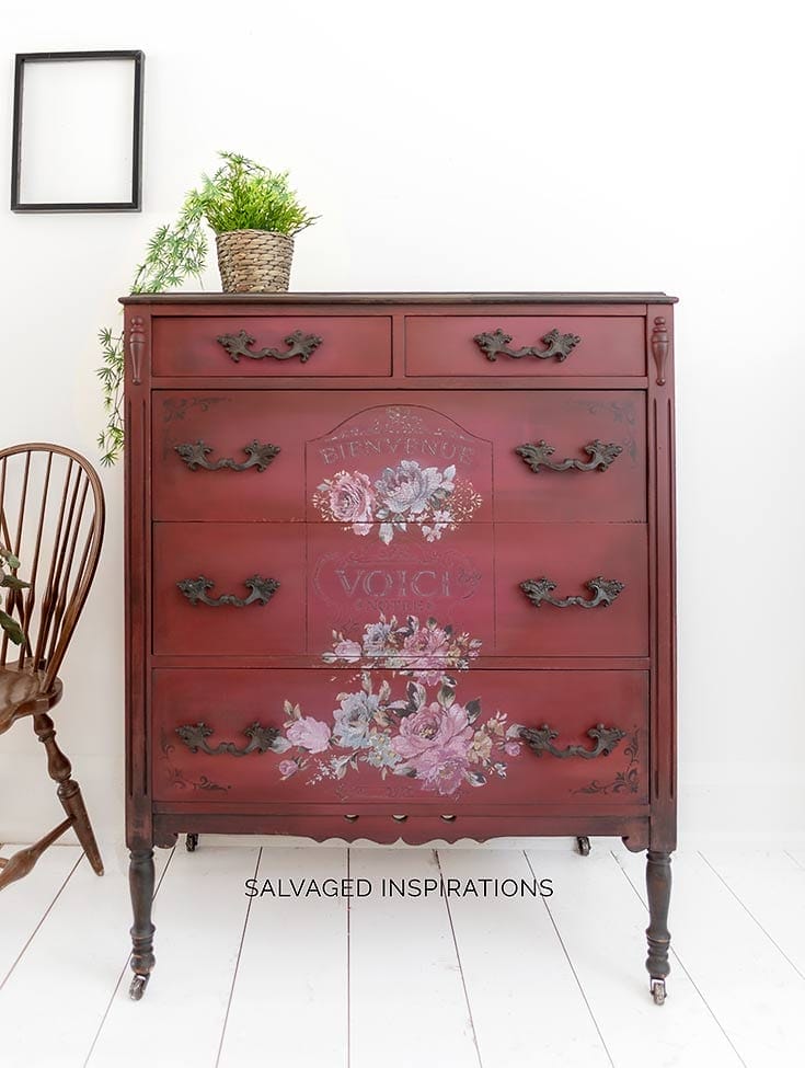 Distressed patina dresser