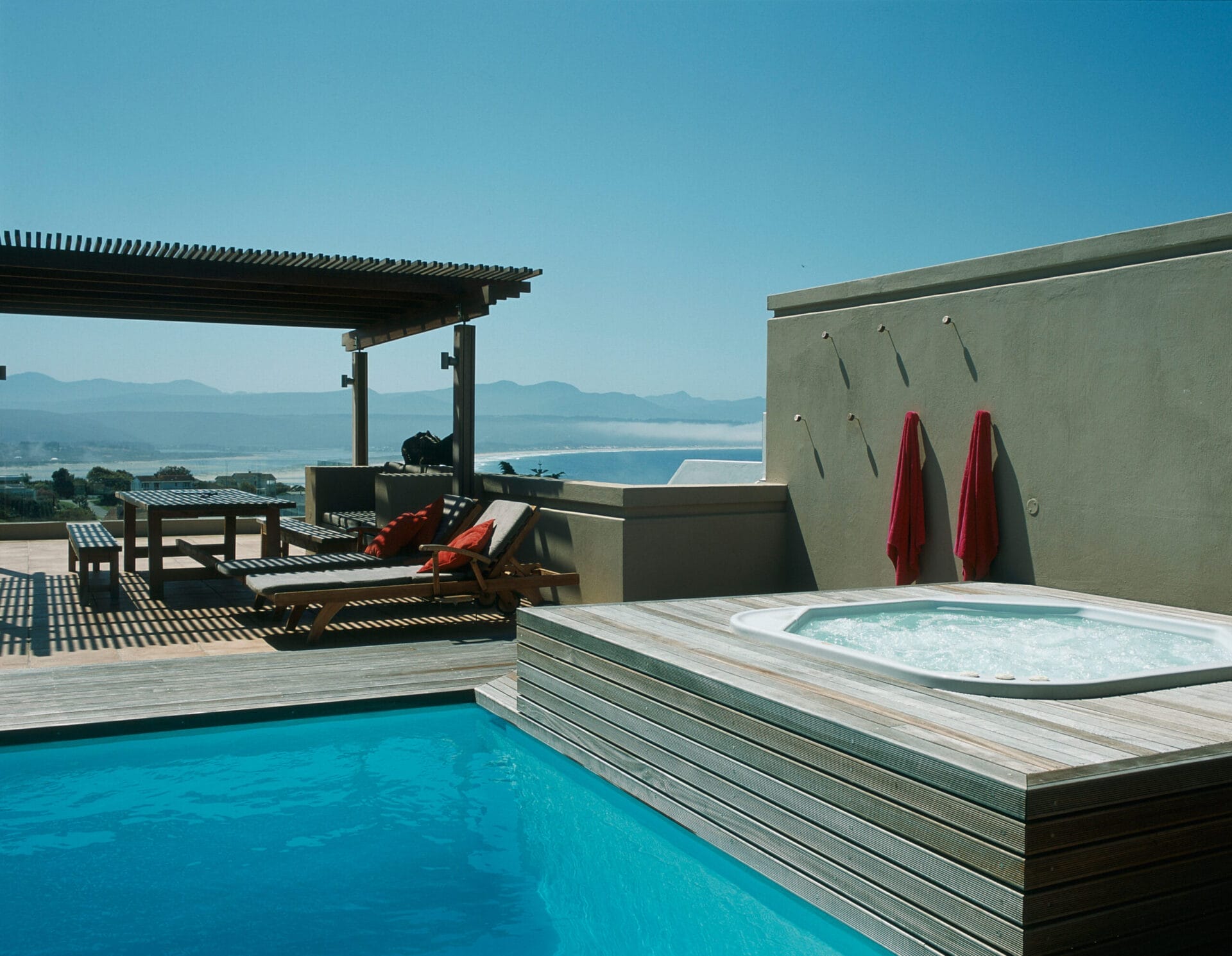 Hot tub on a deck