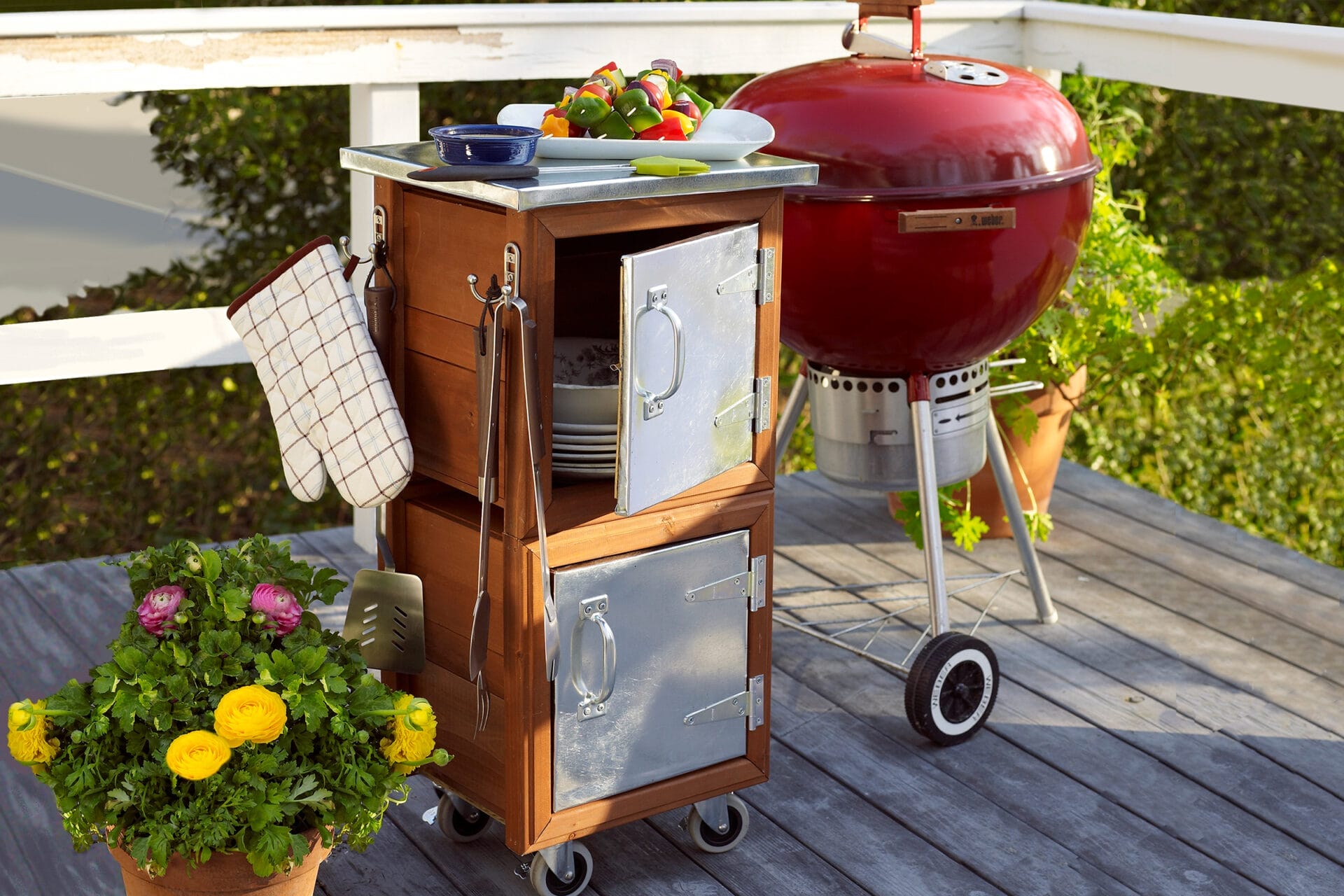 a backyard grilling station