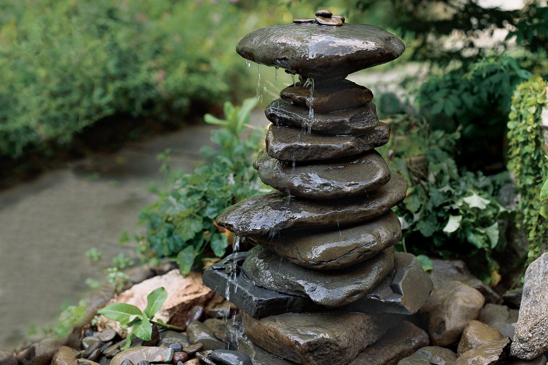 a garden fountain
