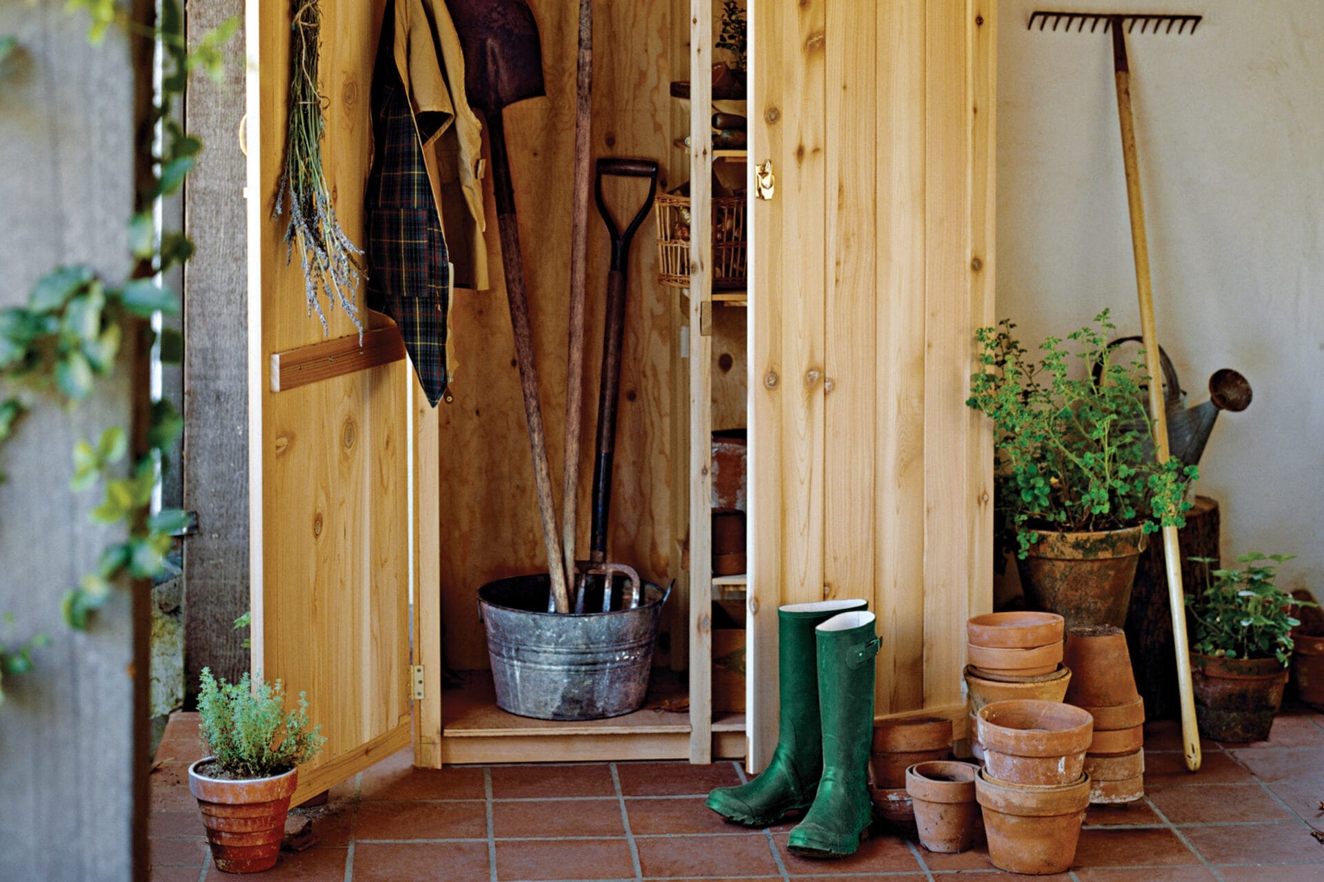 A garden tool shed DIY.