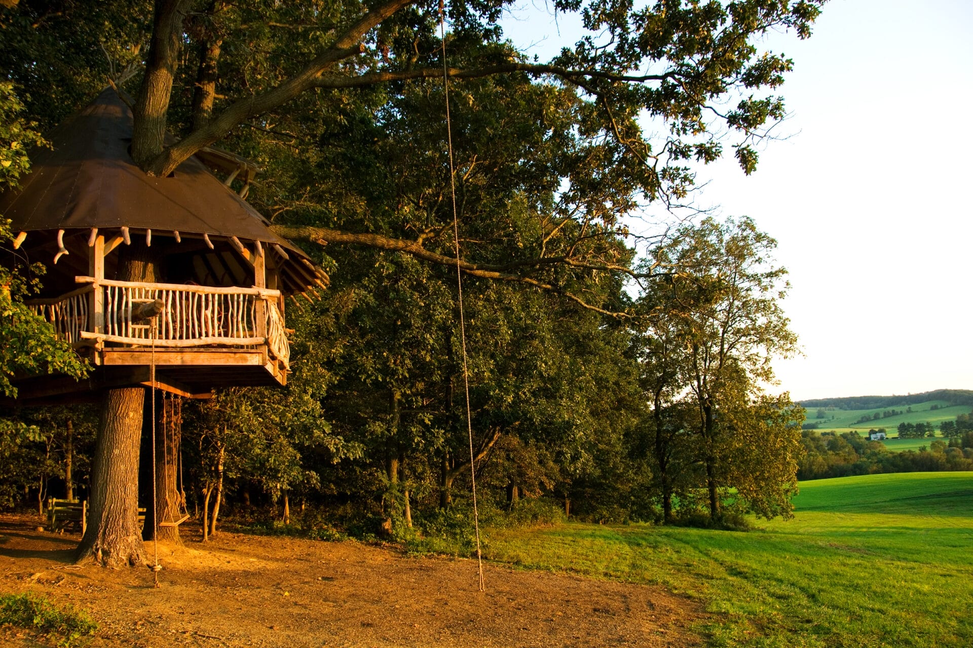 Image of an amazing, intricate treehouse in Chester County, Pennsylvania