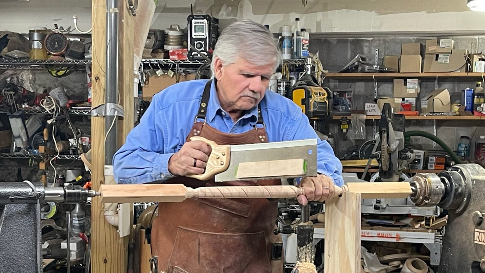 S21 E24, Tom Silva replicates an antique staircase spindle