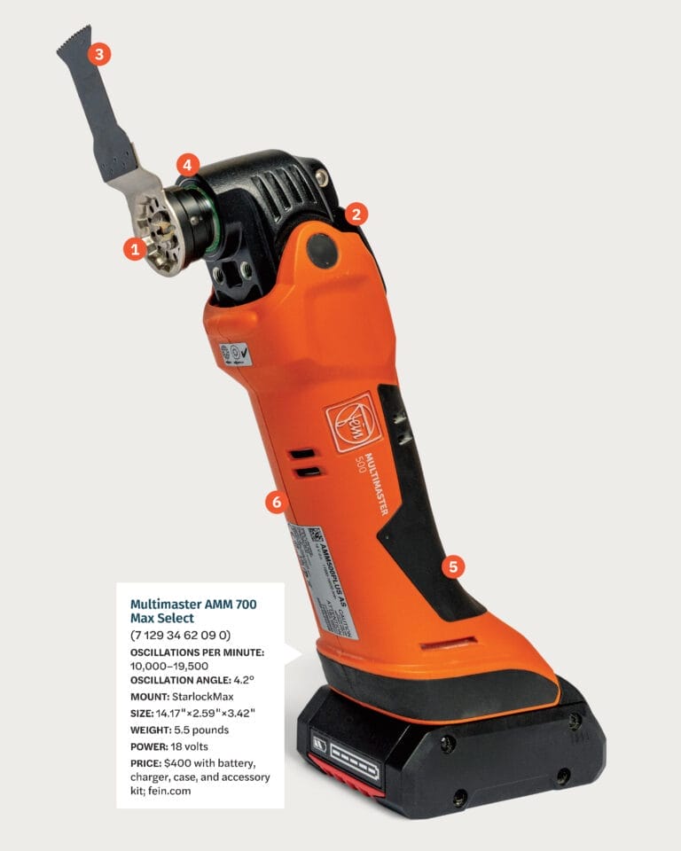 Detail shot of an oscillating multitool
