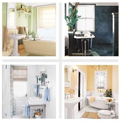 Bathroom design collage. Lead photo for 21 Thrifty Ways to Deck Out Your Bath